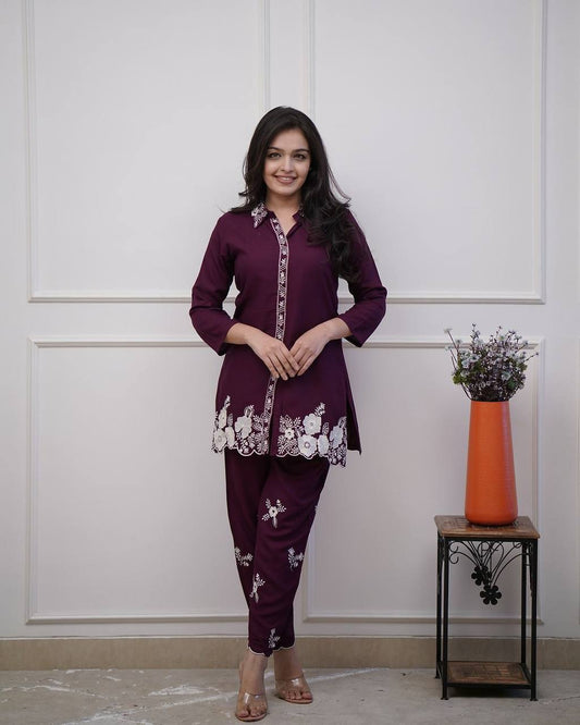 BEAUTIFUL RAYON EMBROIDERED CO-ORD SETS