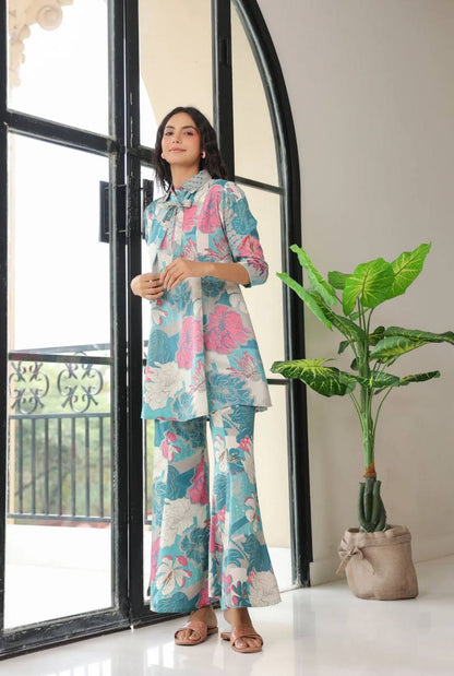 PREMIUM MUSLIN FLORAL PRINTED CO-ORD SET